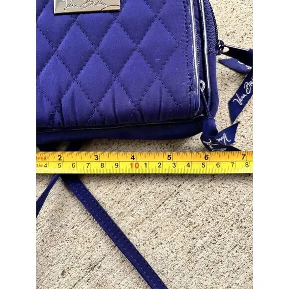 Vera Bradley Womens Blue Crossbody Quilted Lightweight Pockets 2 Zips Small - Picture 5 of 8